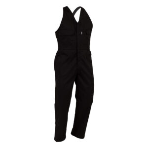 BISON Workzone Easy Action Polycotton Zip Black Overall (EAZPC)