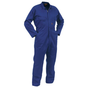Bison 260gsm Royal Blue Polycotton Long Sleeve Zip Overall (COZPC)