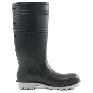 Bison Inca PVC/Nitrile Safety Gumboot Black/Grey (INCAGS)
