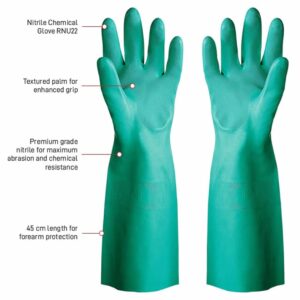 Long Green Nitrile chemical glove