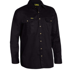 Bisley Black Original Cotton Drill Shirt - Long Sleeve (BS6433)