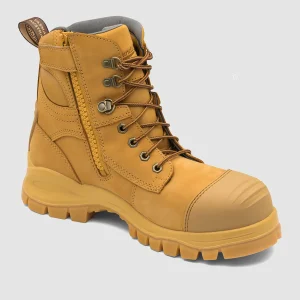 Blundstone #992 Zip Sided Lace Up Safety Boots - Wheat